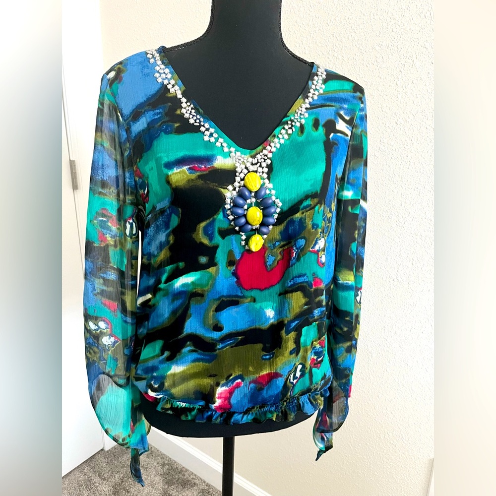 Sunny Leigh beaded top size medium EUC